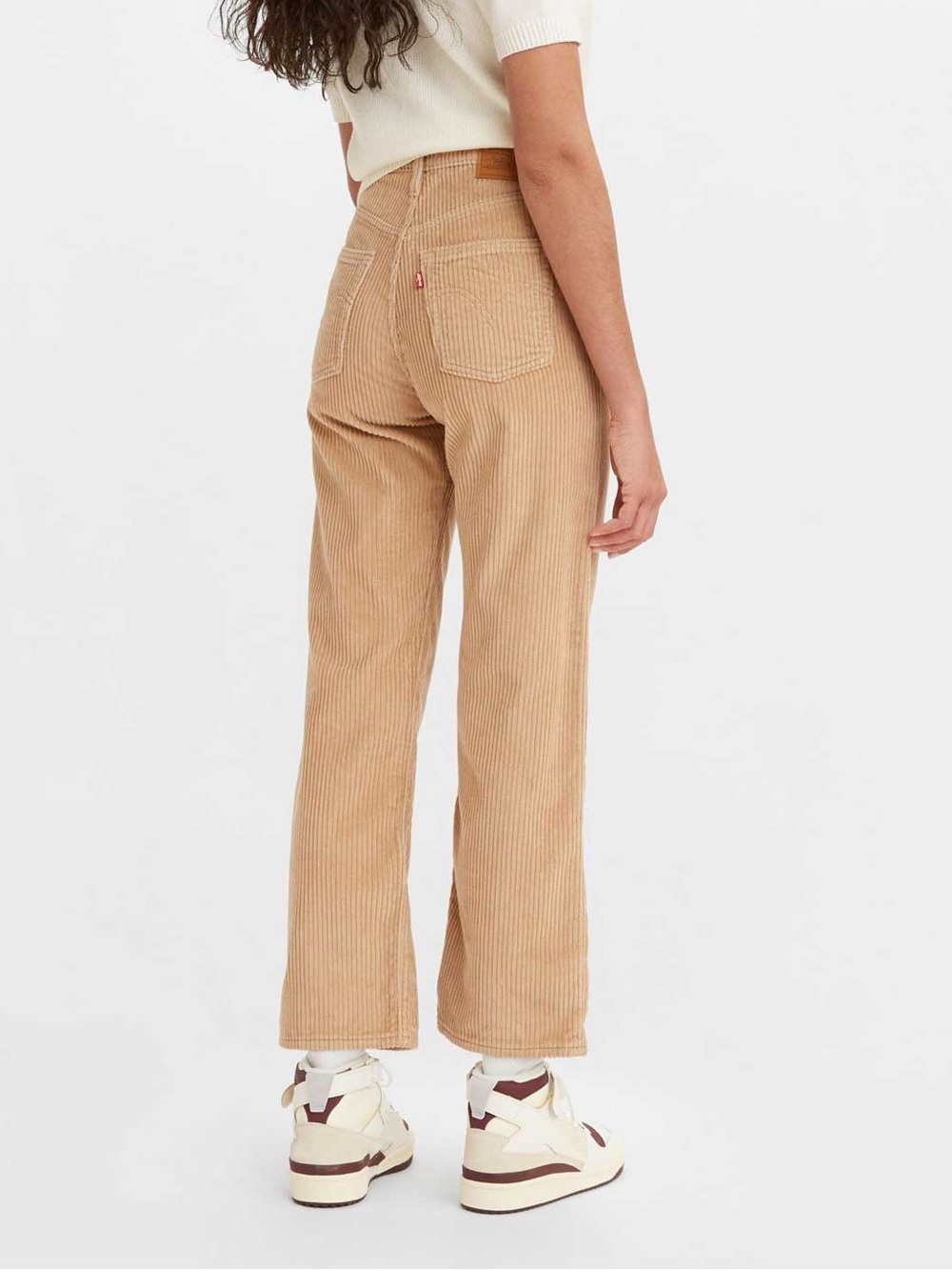 Levi's Women's Ribcage Straight Ankle Corduroy Jeans Camel Tan 27